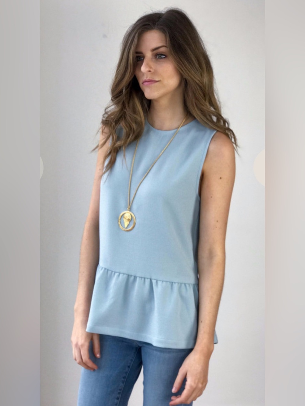 Ganni Clark peplum top